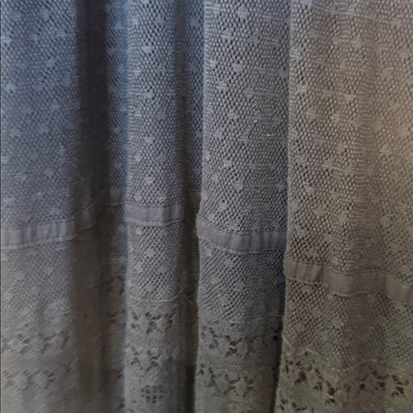 Free People Earth Angel Black rib knit swiss dot lace  Maxi Dress size L - Picture 8 of 17